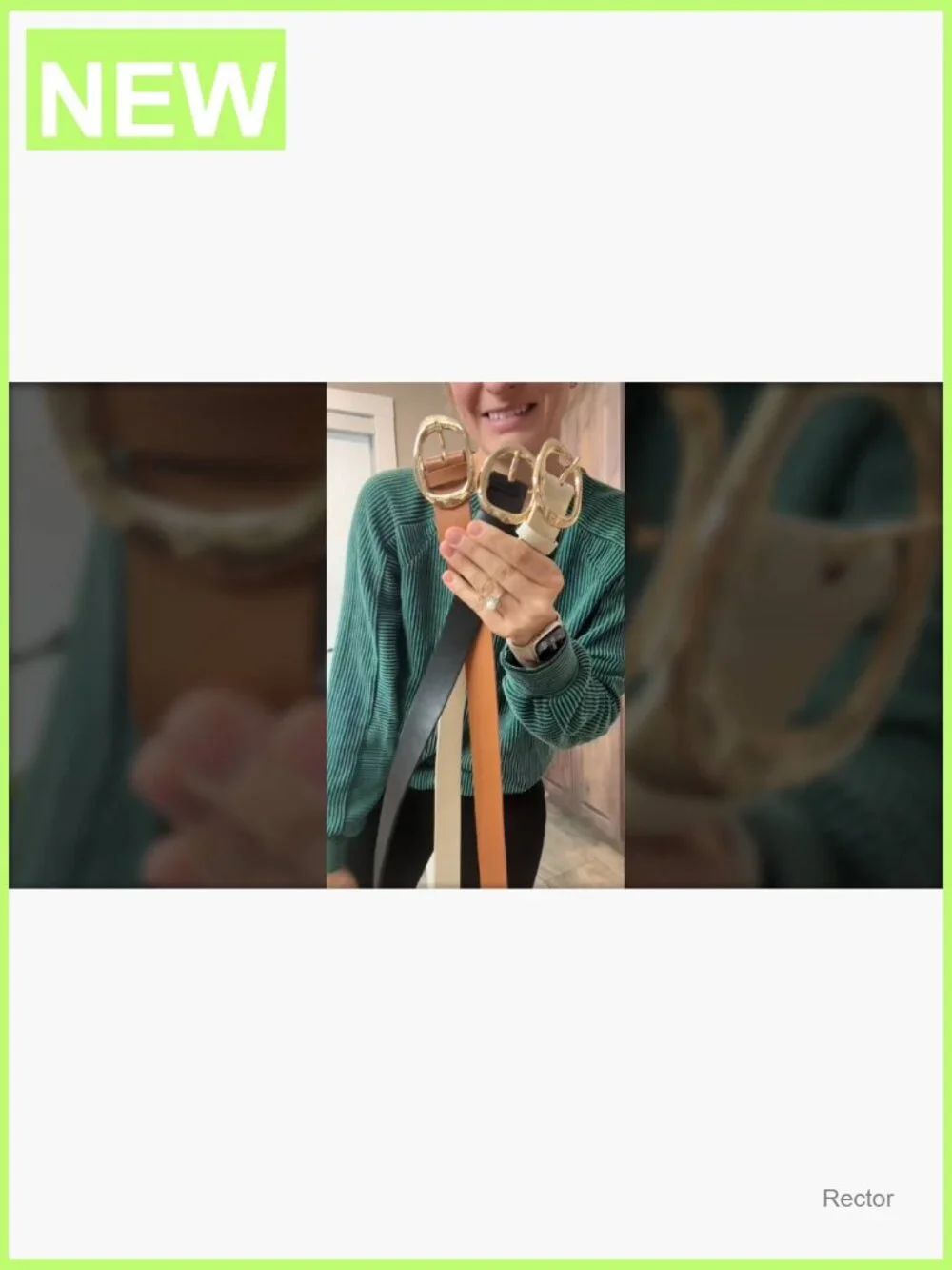 3pk Leather Belts for Women with Gold Buckle - Fashion Accessory Set